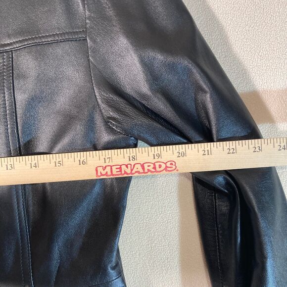 Excelled Leather‎ Jacket Women's XS Black Full Zip Mid Length Coat - Picture 5 of 13